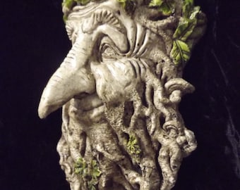 Greenman Big Nose Gothic Wall Plaque Leafman Gargoyle Wicca Pagan Celtic Medieval Leaf Man Face Large Renaissance Leaves Fantasy Forest Face