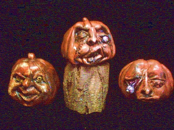 Halloween Pumpkin Smile Pumpkins Scary Zombie Gift Art Print