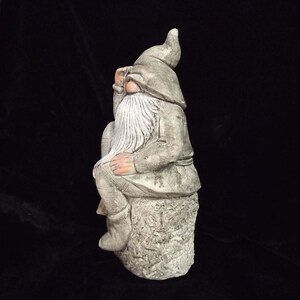 Garden Gnome Statue Fantasy Elf Sitting Man Woodland Yard Art Flower Garden Patio Funny Whimsical Concrete Wacky Indoor Outdoor Home Decor image 4