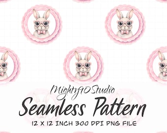 Seamless Pattern PNG Retro Rainbow Toys Bright Cartoon Icons 12x12 300 DPI 80s kids