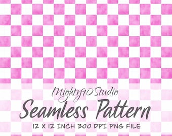 Watercolor Checkerboard Pattern Bundle| Seamless Repeat PNG Bundle (Digital Download)