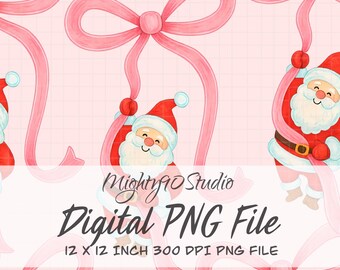 Santa PNG Clipart Rosso Rosa Acquerello Fiocco Appeso Personaggio 300 DPI Sfondo Trasparente