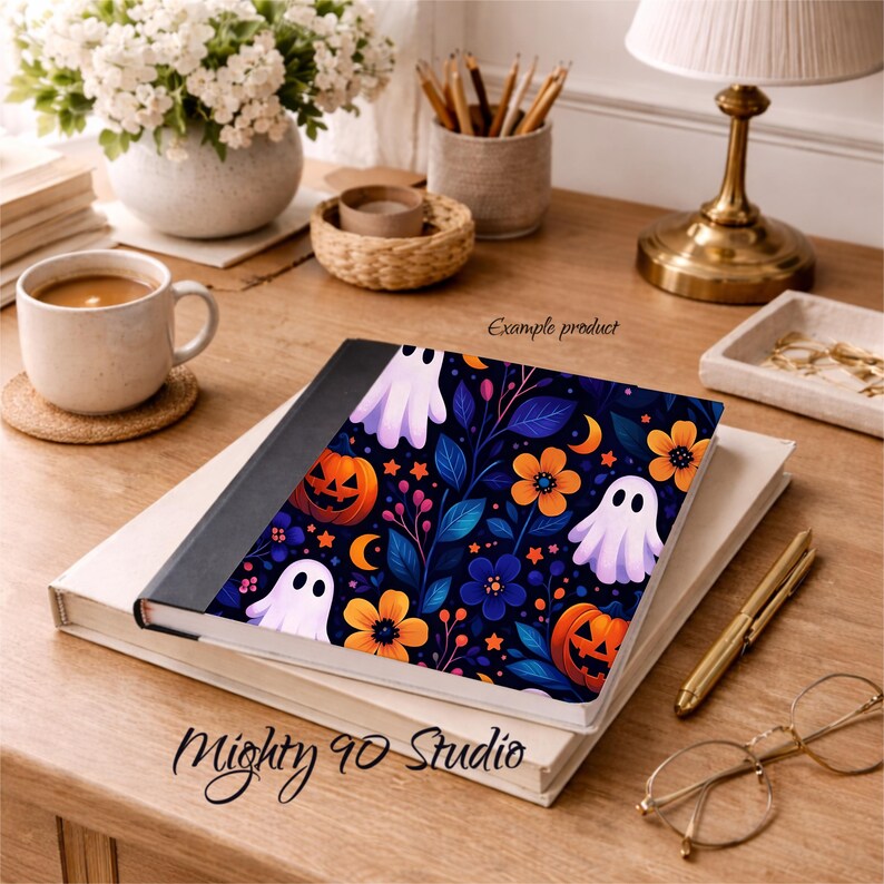 Digital PNG Bundle Dark Floral Ghosts Pumpkins Illustrations 3600x3600 300 DPI Clipart Set