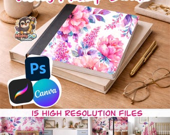 Mockup Bundle | 15 Seamless Pattern Displays | Digital Download (Procreate, Canva, Photoshop)