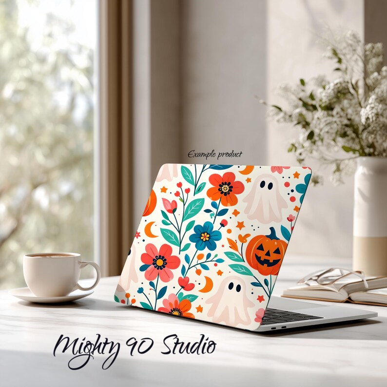 Digital PNG Bundle Dark Floral Ghosts Pumpkins Illustrations 3600x3600 300 DPI Clipart Set