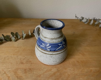 Handmade Stoneware Speckled Pottery with Floral Design
