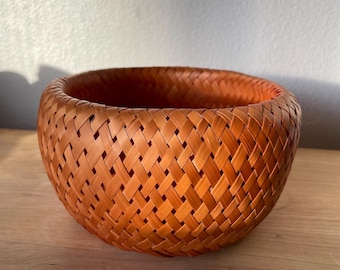 Bambu Stamped Handwoven Boho Basket