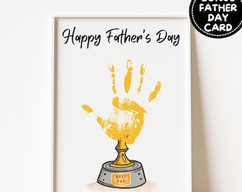 Father's Day Handprint Art: DIY Dad Trophy Keepsake (PDF)