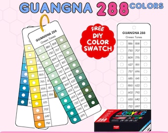 GuangNa 288 Acrylic Marker Swatch Card Template (PDF Download)