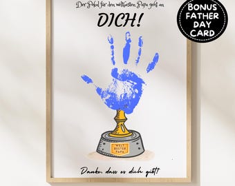 Father's Day Handprint Trophy Craft: DIY Gift for Papa (PDF)