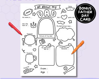 Father's Day Questionnaire All About My Dad Printable PDF