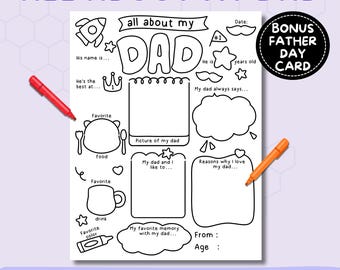 Father's Day Questionnaire All About My Dad Printable PDF
