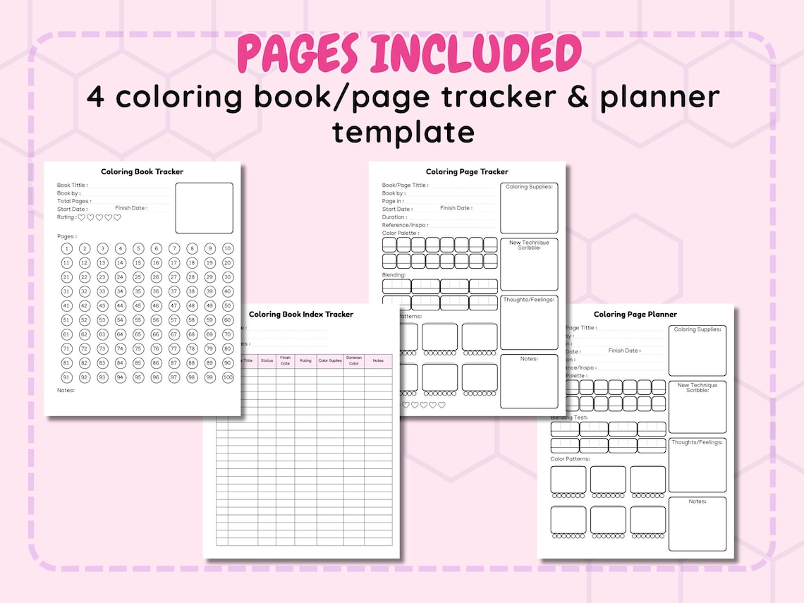 Color In Progress Tracker Coloring Book Tracker Printable Coloring Progress Log PDF Download - Etsy