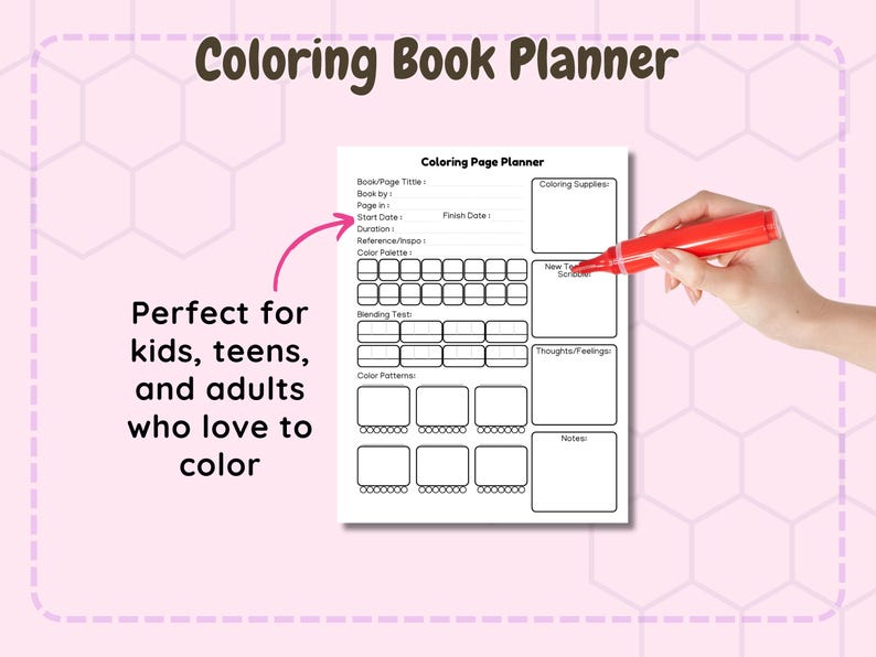 Color Tracking Log Coloring Book Tracker Printable Coloring Progress Log PDF Download - Etsy