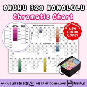 Ohuhu Honolulu 320 Alcohol Marker Swatch Chart Template with New Codes (PDF Download)