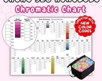 Ohuhu Honolulu 320 Alcohol Marker Swatch Chart Template with New Codes (PDF Download)