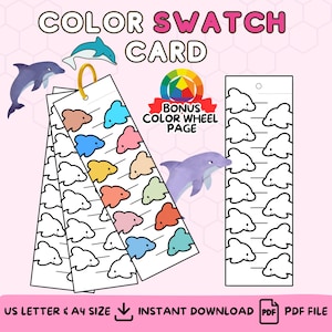Blank Color Swatch Chart Cute Template Acrylic Marker Color Swatch Sheet Coloring Page Alcohol Markers Swatch Card DIY Instant Download PDF