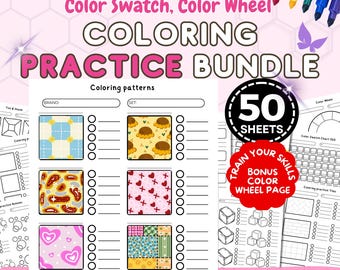 Oefenbladen kleuren Textuur mengen Stalen grafieken PDF-patroon