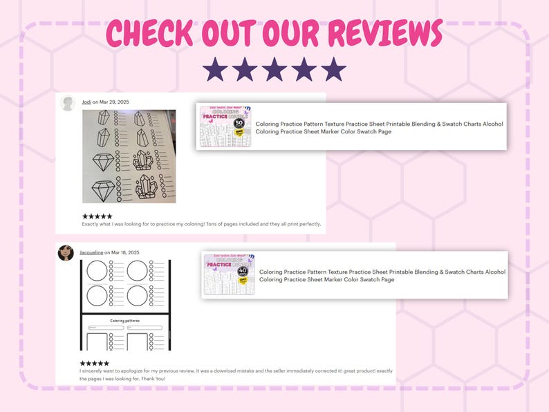 Coloring Tutorial Practice Sheets Coloring Pattern Practice Sheets: Texture & Swatch Charts (PDF) - Etsy