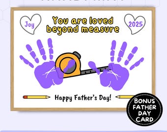 Father's Day Handprint Craft, Tape Measure Gift (PDF)