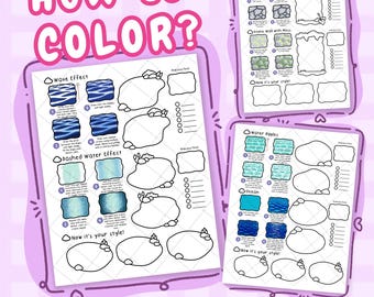 How to Color Textures Coloring Practice Techniques Page Step by Step Alcohol Markers Sheet Printable PDF for Fun Relaxing Activity Part 2