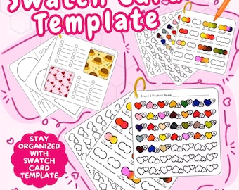 Color Swatch Card Template: Alcohol Marker Test Sheets (Printable PDF Download)
