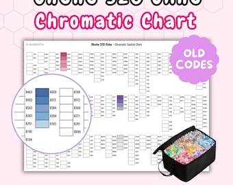 Marker Swatch Chart Template: 320 Alcohol Markers, Chromatic Guide (PDF)