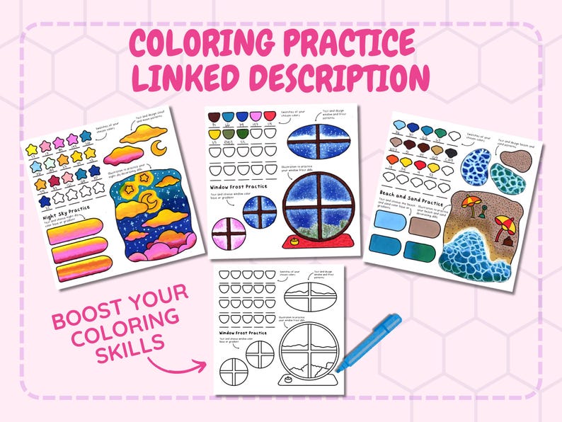 Coloring Practice Sheets How to Draw Patterns, Blending & Texture PDF ...