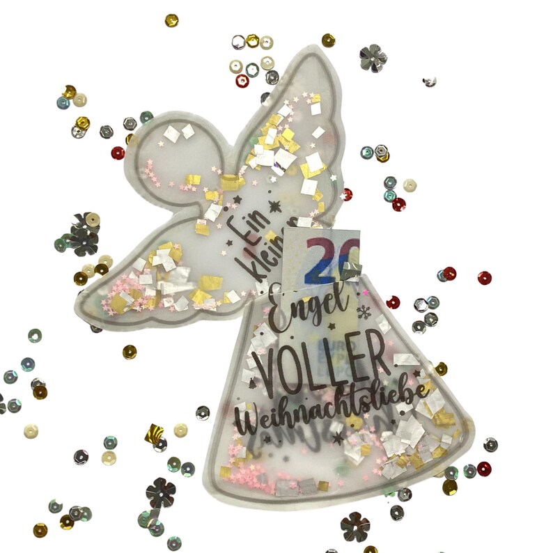 Weihnachten Schüttelkarten, Verpackung für Geld Gutscheine, Download Bastelvorlagen, Konfettitüten, Wunscherfüller Last Minute Karte, Handgemachte Weihnachtskarten mit Schüttelmotiv image 9