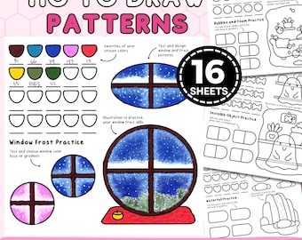Coloring Practice 16 Digital Pages Book Alcohol Marker Color Swatch Chart PDF Pattern