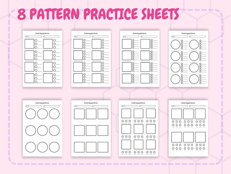 Coloring Practice Sheets Blending Texture Swatch Charts PDF Pattern - Etsy