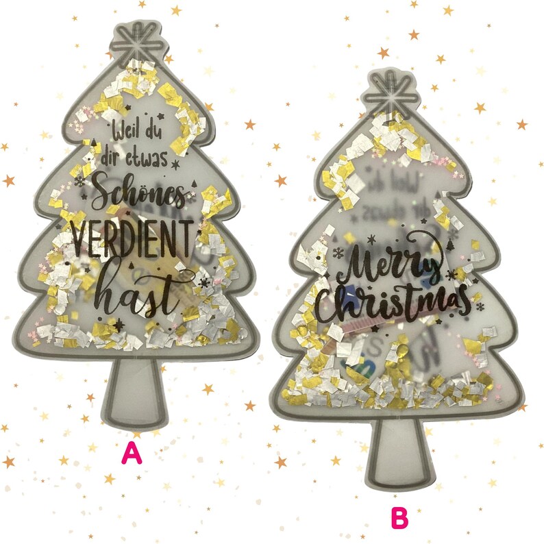 Weihnachten Schüttelkarten, Verpackung für Geld Gutscheine, Download Bastelvorlagen, Konfettitüten, Wunscherfüller Last Minute Karte, Printable DIY Schüttelkarten für Weihnachten und Bastelprojekte image 7