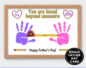 Father's Day Handprint Craft: Tape Measure DIY Gift (PDF)