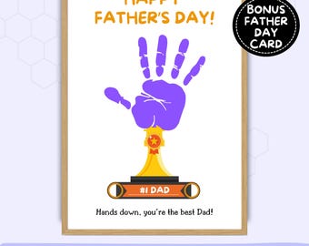 Father's Day Handprint Trophy Art: DIY Keepsake Gift (PDF)