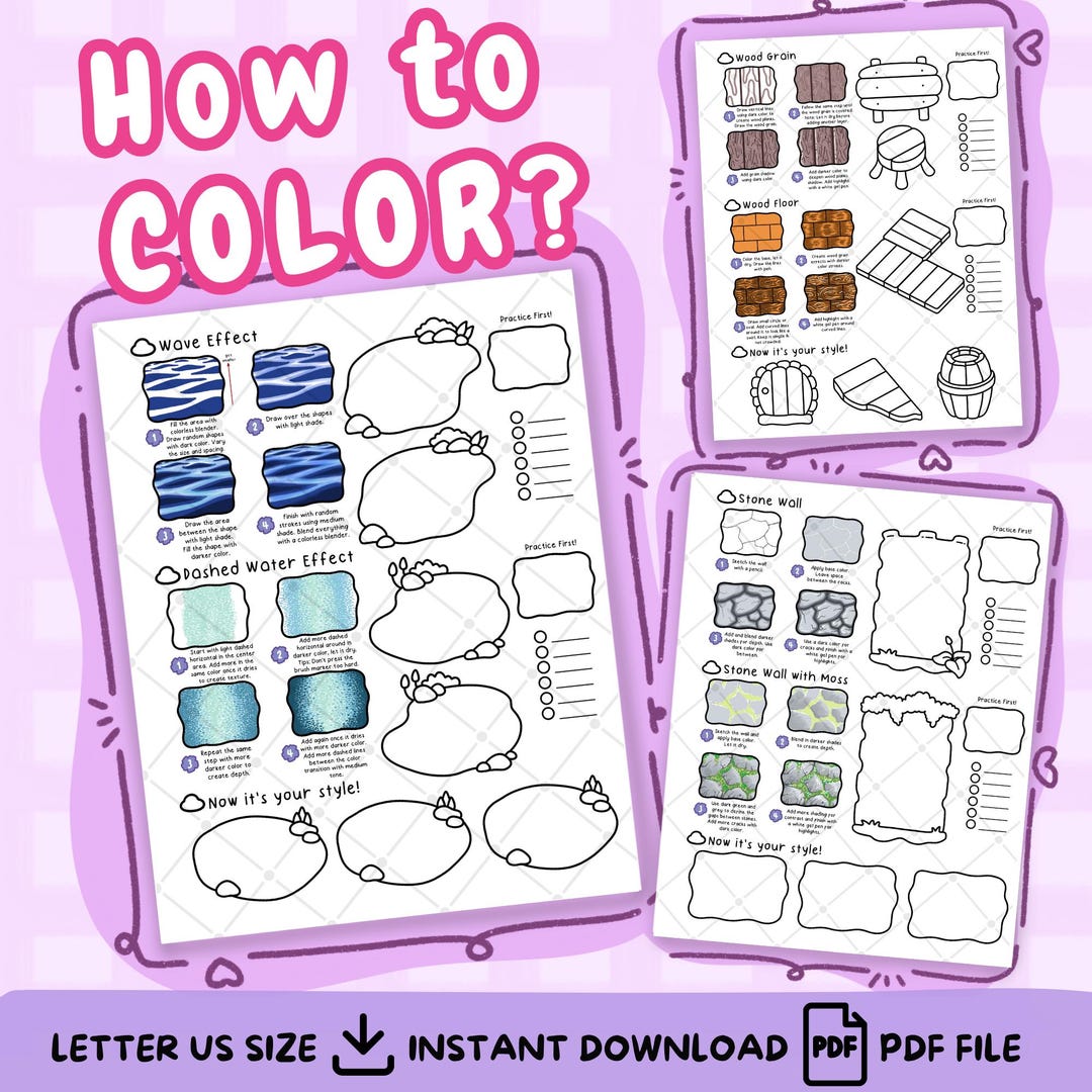 Buy How to Color Textures Coloring Practice Techniques Page Step by ...