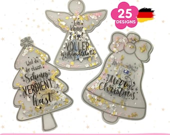 Weihnachten Schüttelkarten Konfettitüten Wunscherfüller Last Minute Karte DIY Verpackung für Geld  Gutscheine Download Bastelvorlage