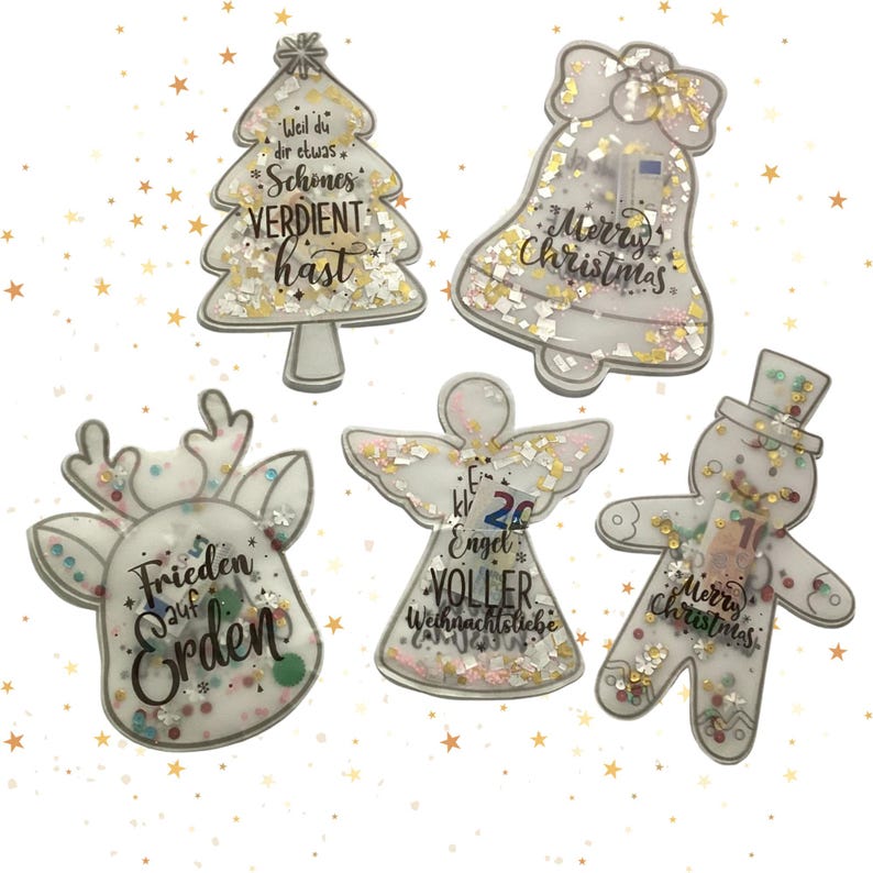 Weihnachten Schüttelkarten, Verpackung für Geld Gutscheine, Download Bastelvorlagen, Konfettitüten, Wunscherfüller Last Minute Karte, DIY Weihnachtskarten als PDF Download ohne Verpackung, DIY Weihnachtskarte mit Schütteleffekt als Geldgeschenk oder Gutschein Verpackung image 3