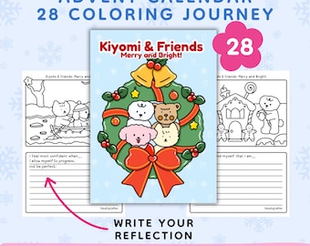 Christmas Advent Calendar Coloring Book 25 Hand Drawn Designs (PDF)