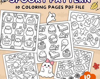 Spooky Witch Halloween Coloring Pages Easy Autumn Ghost Patterns Relaxing Fall Coloring Book Printable