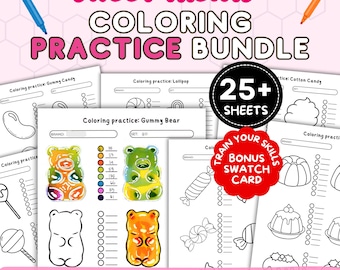 Coloring Practice Sheets How to Draw Patterns, Blending & Texture PDF Printable