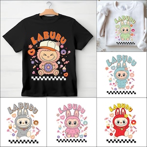 Labubu PNG Clipart Bundle – Kawaii Pink Cartoon Doll, Pastel Sublimation Clipart, T-Shirt Design