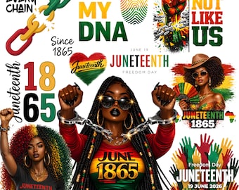 Juneteenth PNG Bundle | Black History Freedom PNG, African American Woman Clipart, HTV Juneteenth Shirt Sublimation
