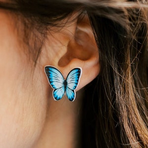 Butterfly Earrings Hypoallergenic Studs Butterfly Stud Earrings Studs Butterfly Gift Hypoallergenic Earrings Paper Earrings Sterling Silver
