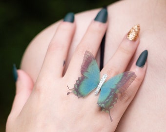 Soft Organza Butterfly Ring - Statement Ring