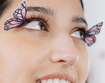 Butterfly False Eyelashes - Fairy Wings Costume Adult - Fake Eye Lashes - Burning Man Clothes Renaissance Faire Cosplay