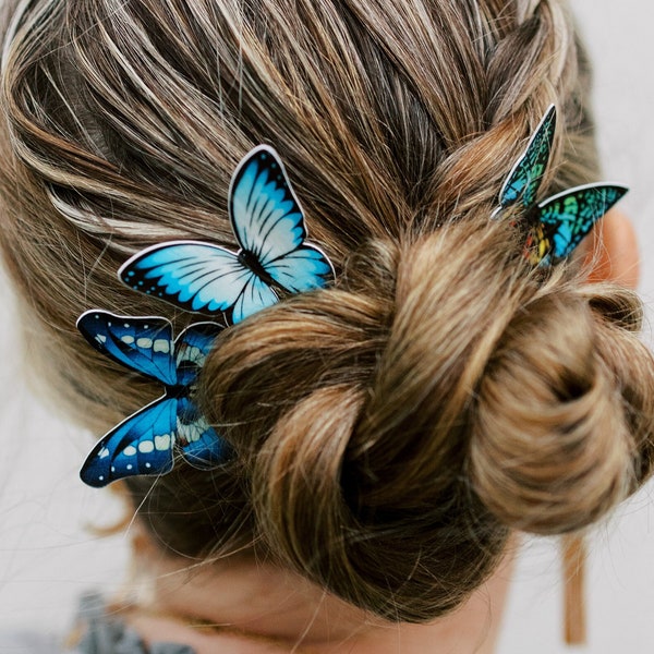 Set of 3 Butterfly Hair Pin - Bobby Pin - Bridal Hair Pin - Butterfly Hair Clip