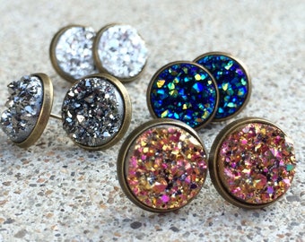 Fake Gauge Earrings - Fake Ear Plugs - Faux Plugs - Faux Gauges - Galaxy Earrings