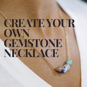 Classic Build Your Own Gemstone Necklace - Custom Personalized Necklace - Healing Protection Crystals - Minimalist Gemstone Jewelry