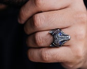 Wolf Ring-Mens Ring-Mens Gift - Viking Jewelry - Tribal Ring - Ethnic Jewelry