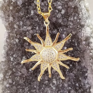 Gold Sun Necklace Sun Necklace Sun Pendant Golden Sun - Etsy